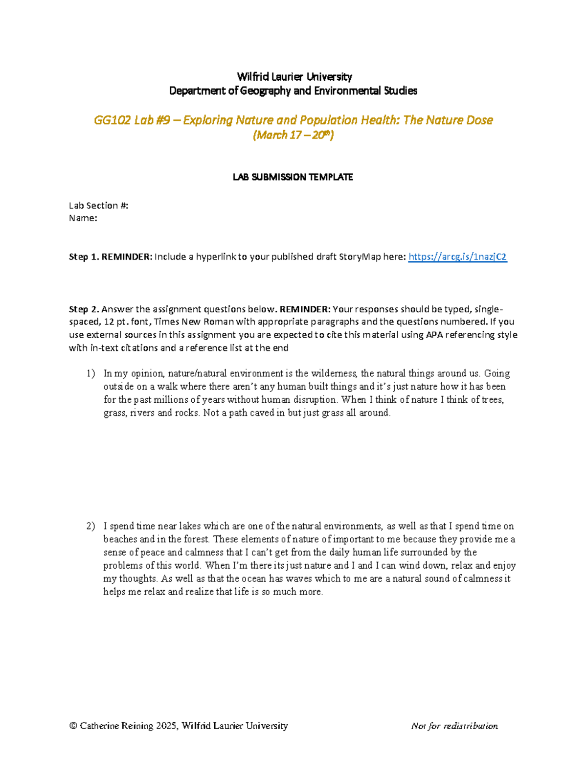 GG102 Lab #9 Submission Template PDF - © Catherine Reining 202 5 ...