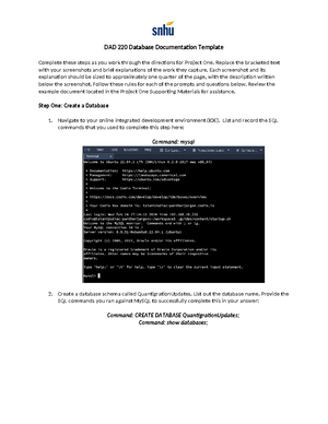 DAD 220 Module 2 Activity - DAD 220 Module Two Activity Template ...