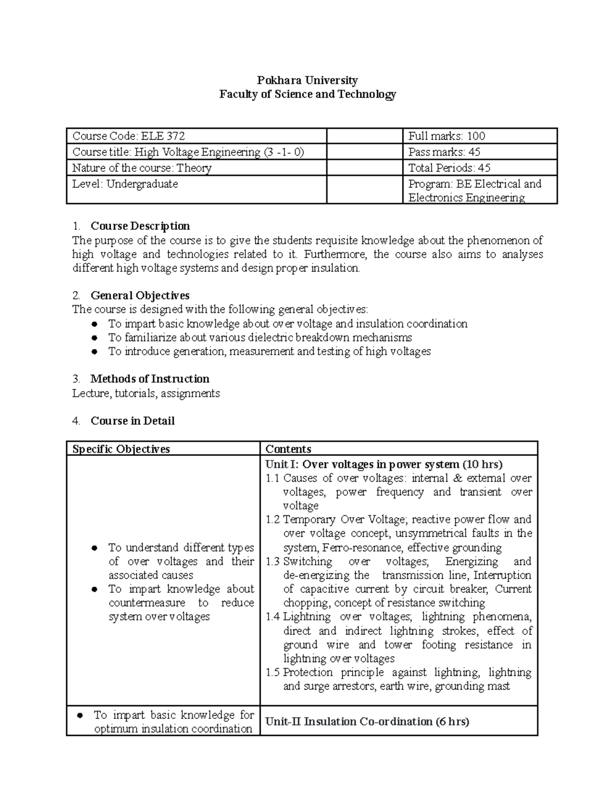 High Voltage Engineering Course Notes - ELE 372 - Studocu