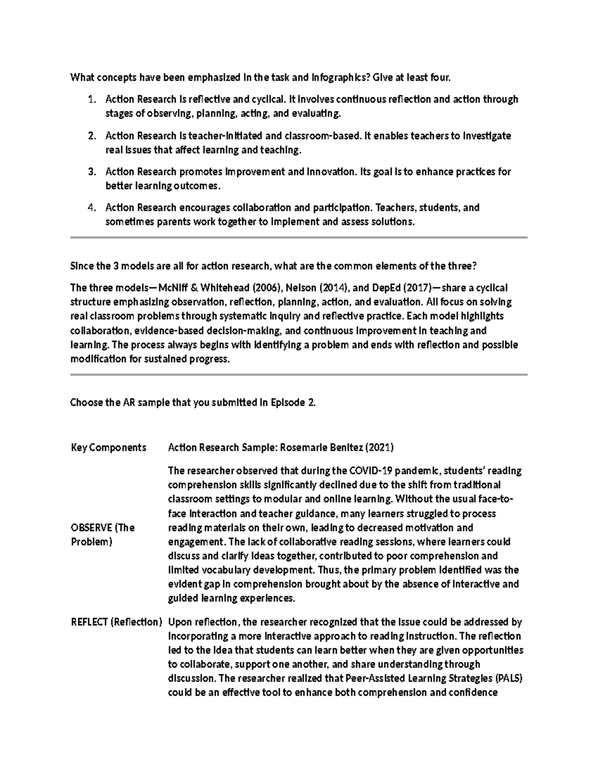 Action Research FS2: Addressing Reading Difficulties in Grade 8 English ...