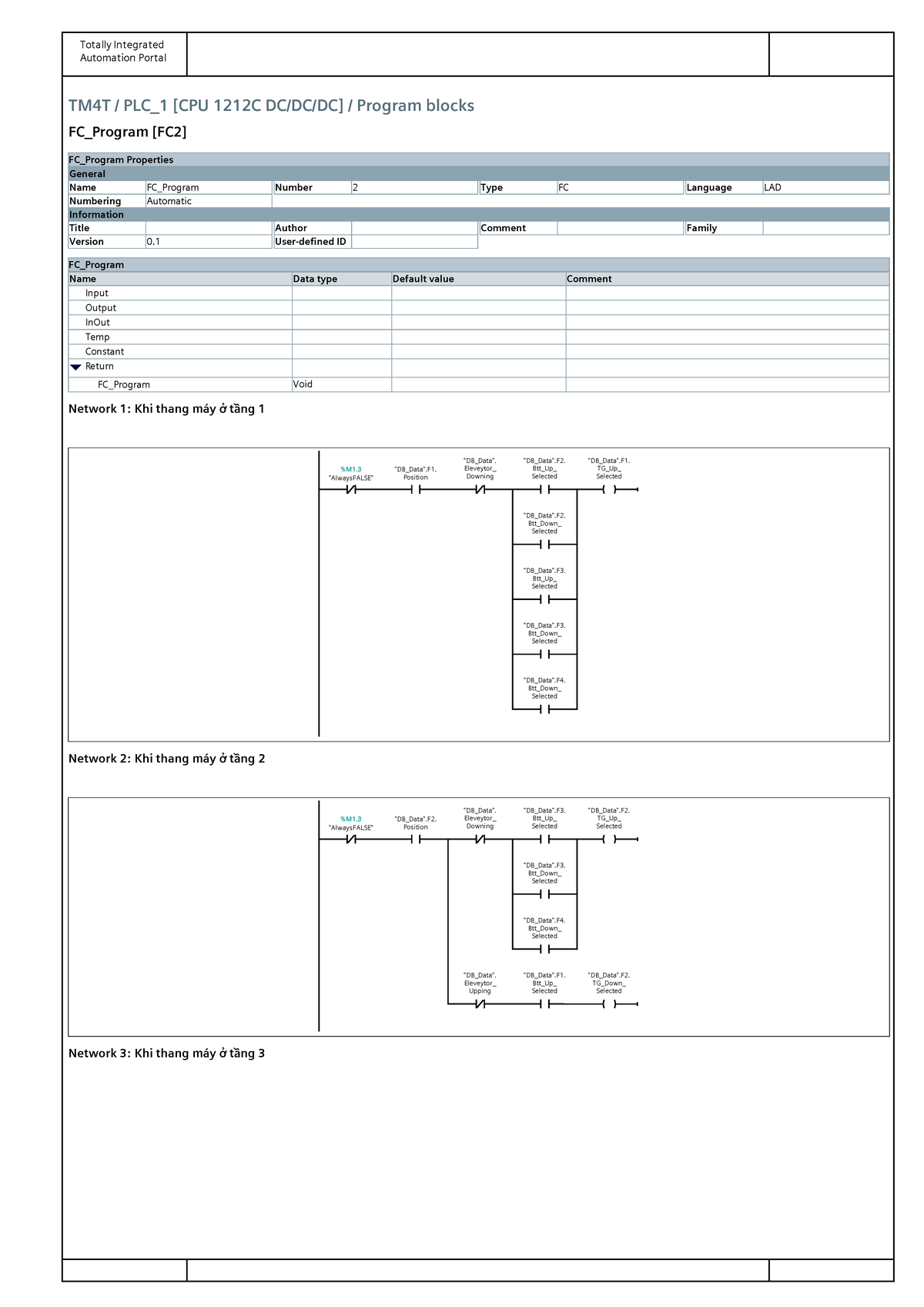 FC Program (FC2) - Automation Portal TM4T / PLC_1 [CPU 1212C DC/DC/DC ...