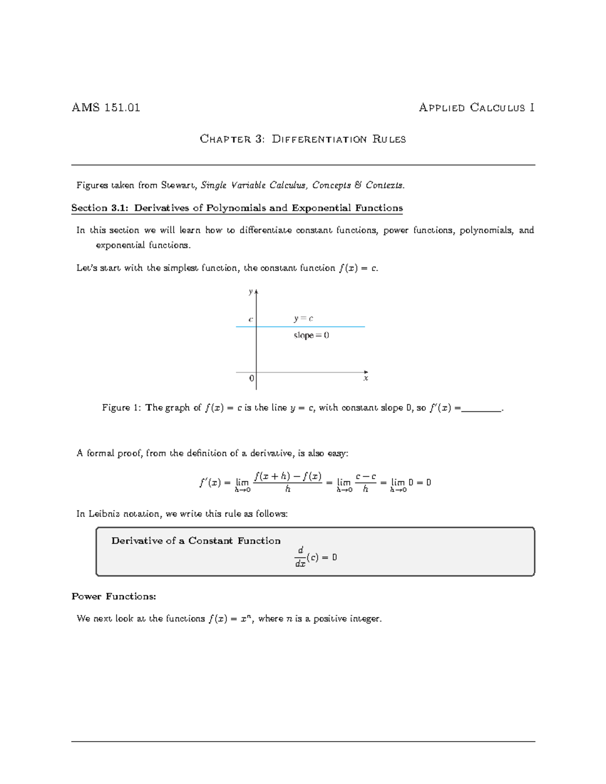 Chapter 3: Differentiation Rules - AMS 151 Applied Calculus I - Studocu