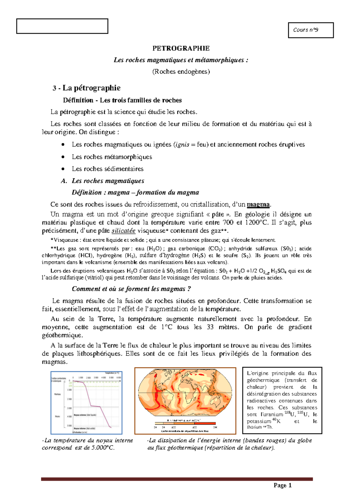 Cours n°9 : Note sur la Pétrographie des Roches Magmatiques et ...