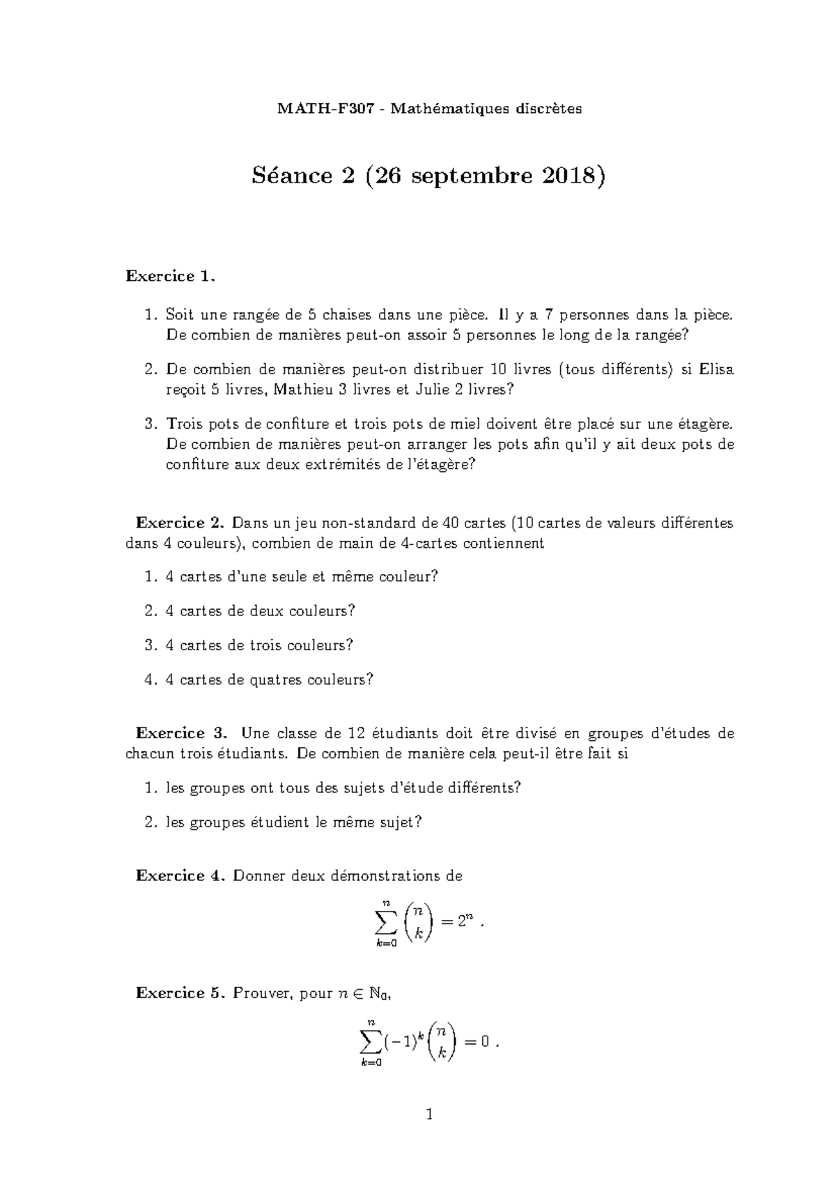 TP2 - Exercices pratiques sur les arrangements et le binôme de Newton ...