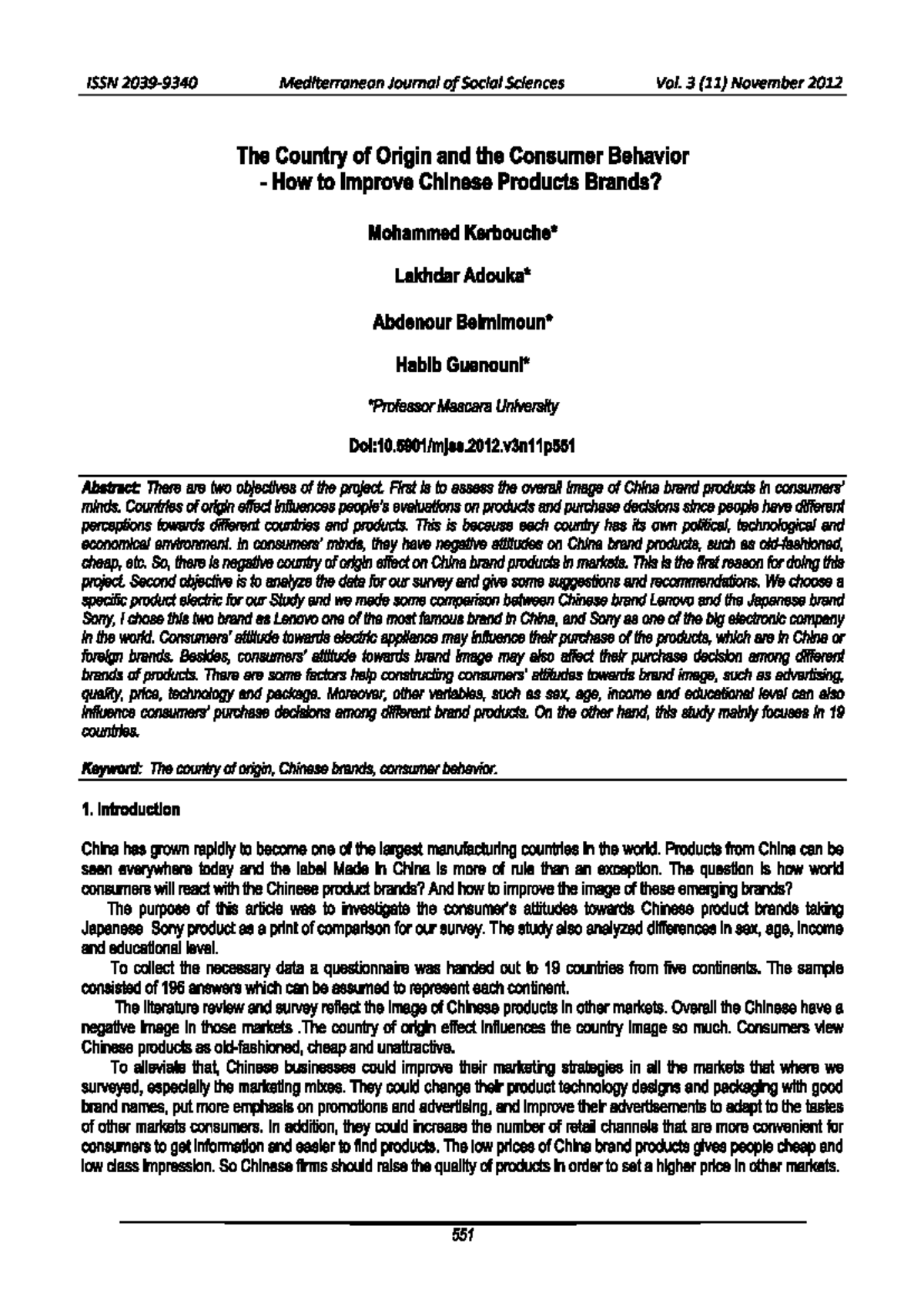 Improving Consumer Perception of Chinese Brands: A Study on COO Effects ...