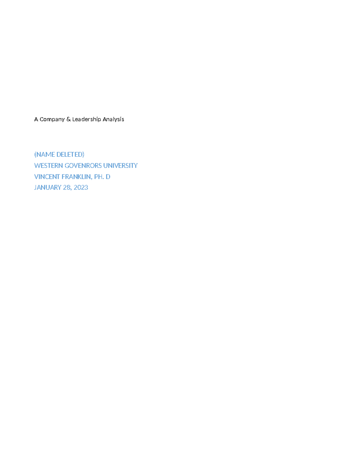 Task 2 paper - C200 Task 2 Passed on first attempt - A Company ...