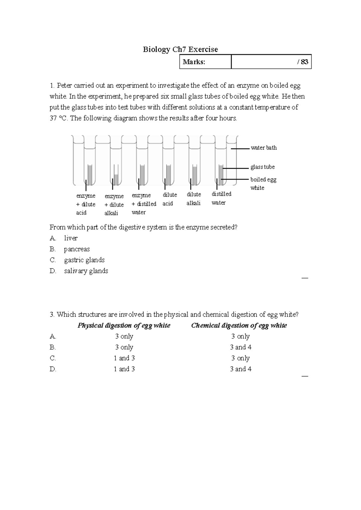 Bio Ch7 Exercise Summary and Key Concepts - Studocu