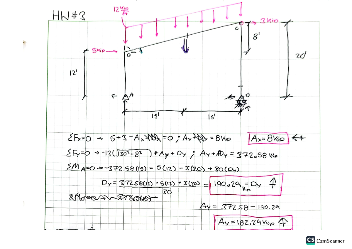 HW#3 Hand calc - Question 3 hand calculations - 12kin ft 3kin c Skip F ...