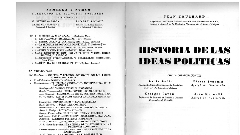 Historia de las Ideas Políticas: El Principado según J. Touchard - Studocu