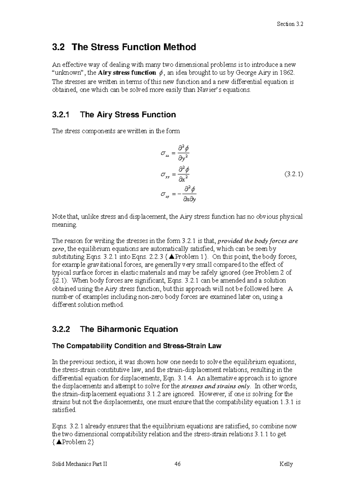 3.2 Stress Function - 3 The Stress Function Method An effective way of ...