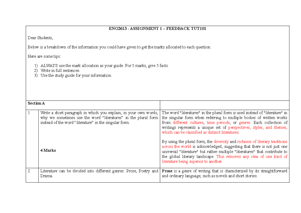ENG2613 - Assignment 1 - Feedback TUT102 - ENG2613 - ASSIGNMENT 1 ...
