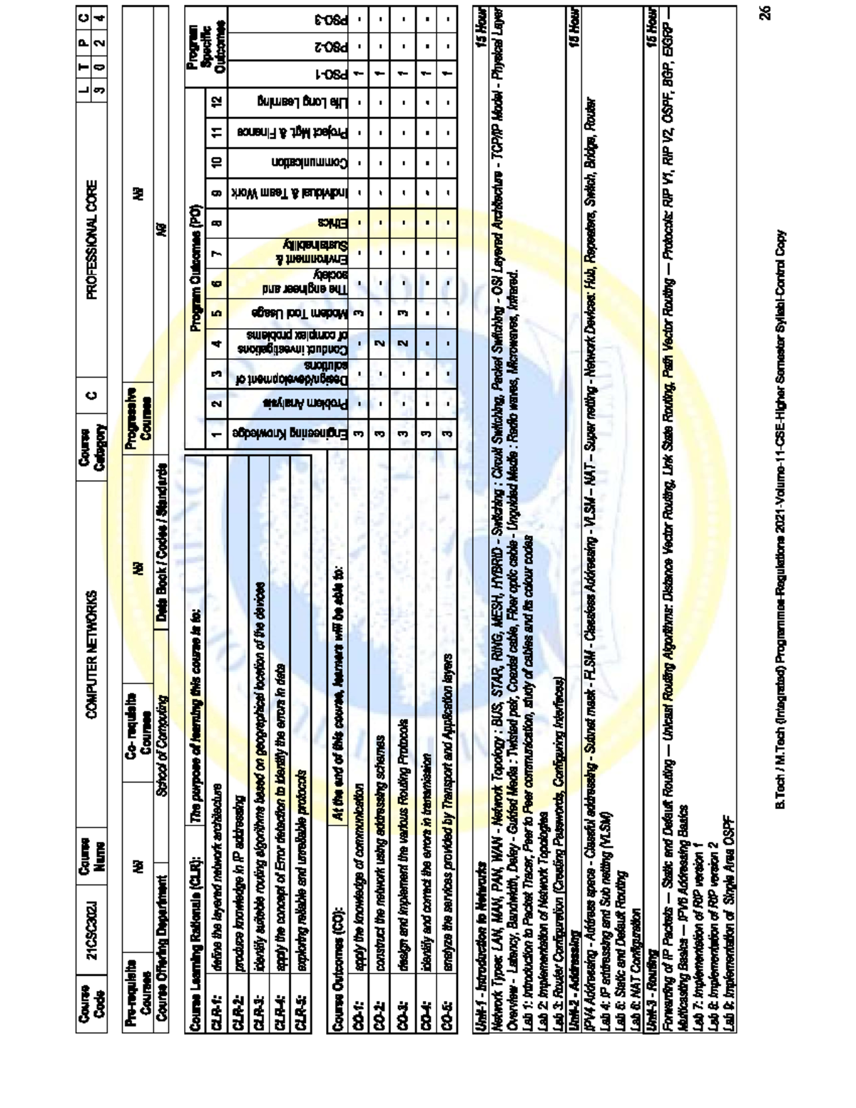 LTPC 21CSC302J Computer Networks Syllabus Overview - Studocu
