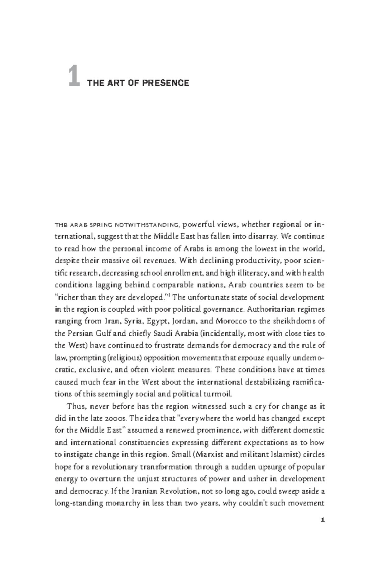 The Art of Presence: Social Change in the Middle East - Studocu