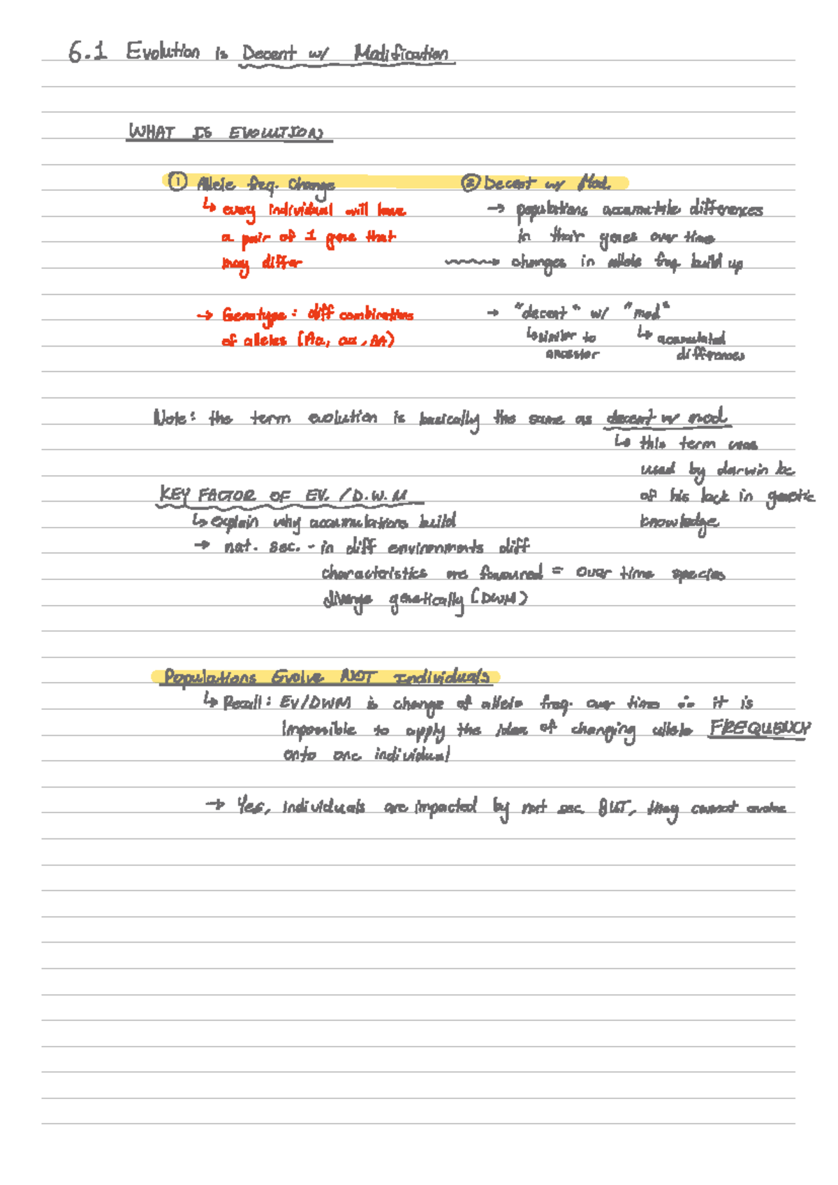 Unit 2 - Evolution: Comprehensive Notes from Textbook Chapters - Studocu