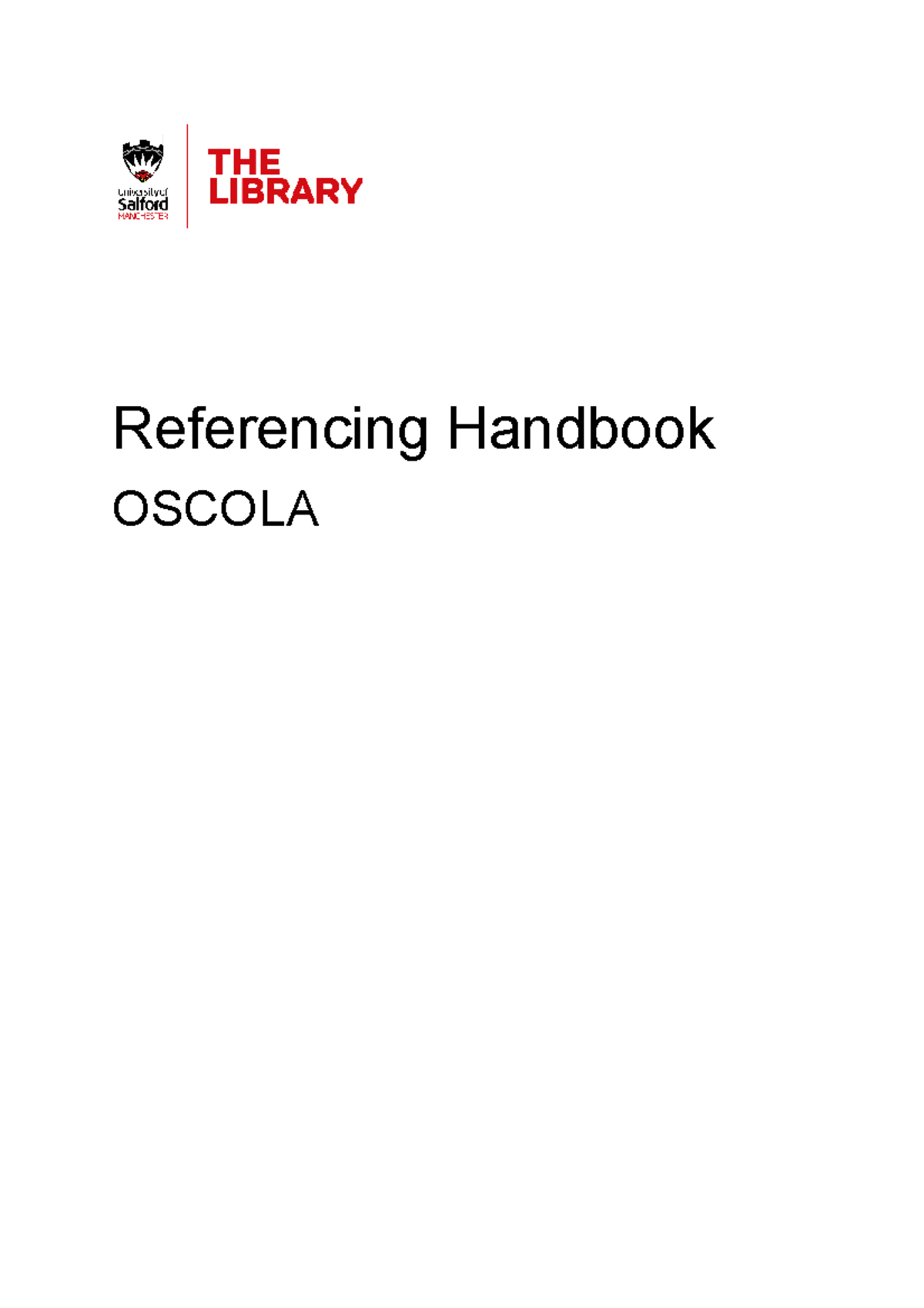 OSCOLA Referencing Guide for Law Students at University of Salford ...