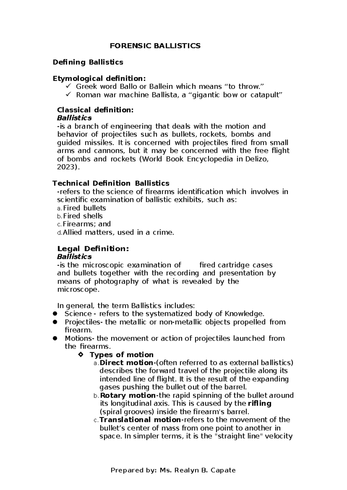FOR 101: Comprehensive Overview of Forensic Ballistics and Firearm ...
