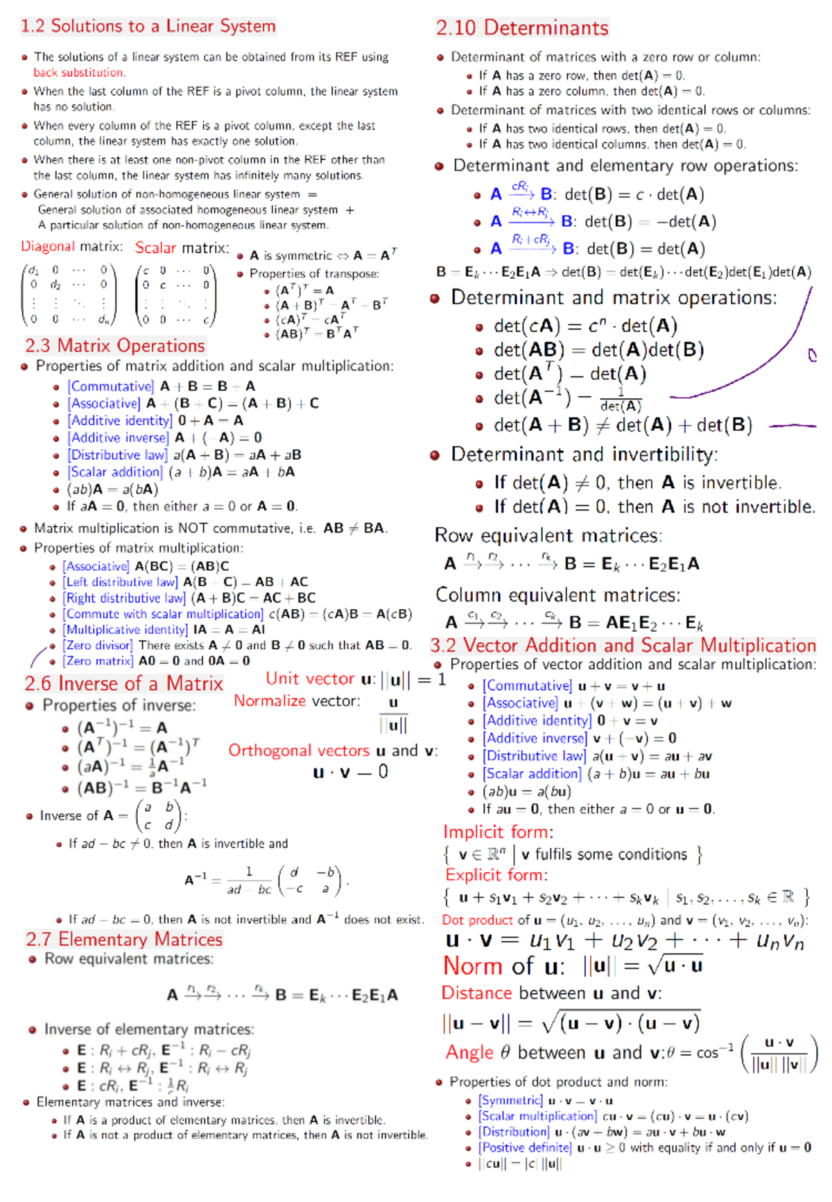 MA1508E Midterm Study Guide and Cheatsheet - Studocu