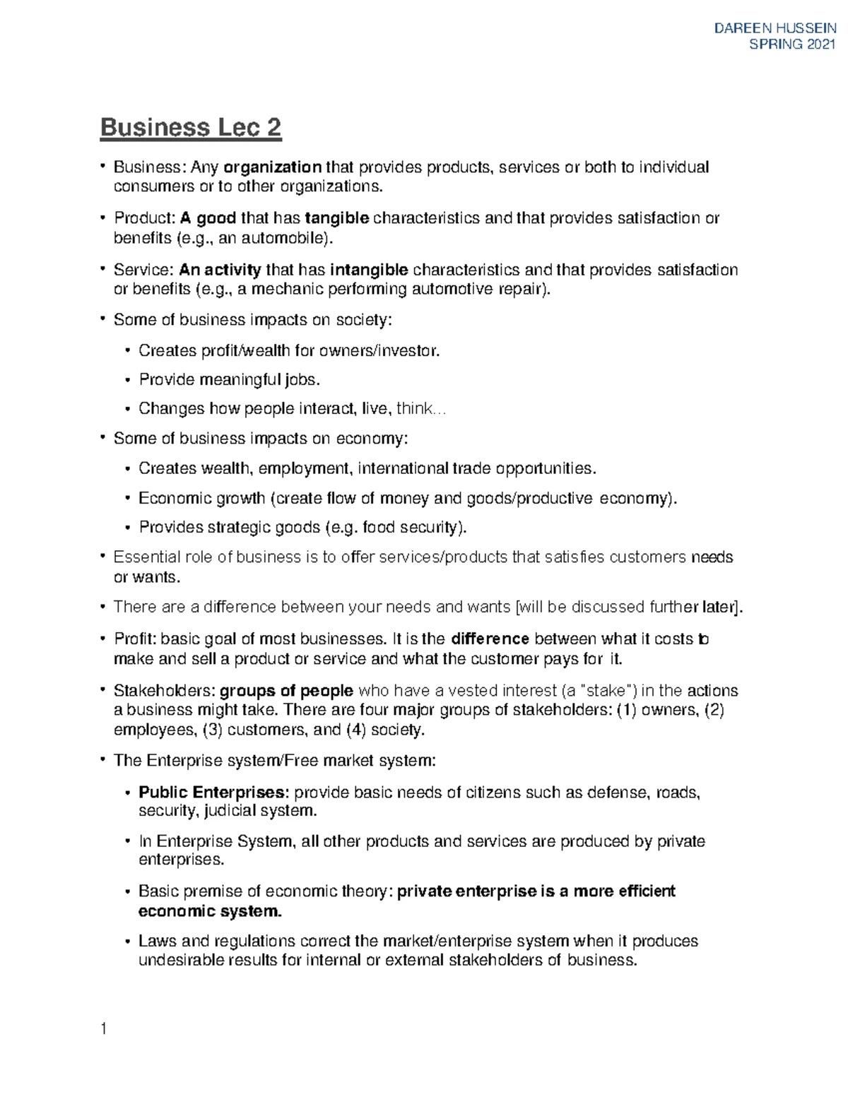 ECON 101 Lecture Notes: Demand, Supply, and Market Equilibrium - Studocu