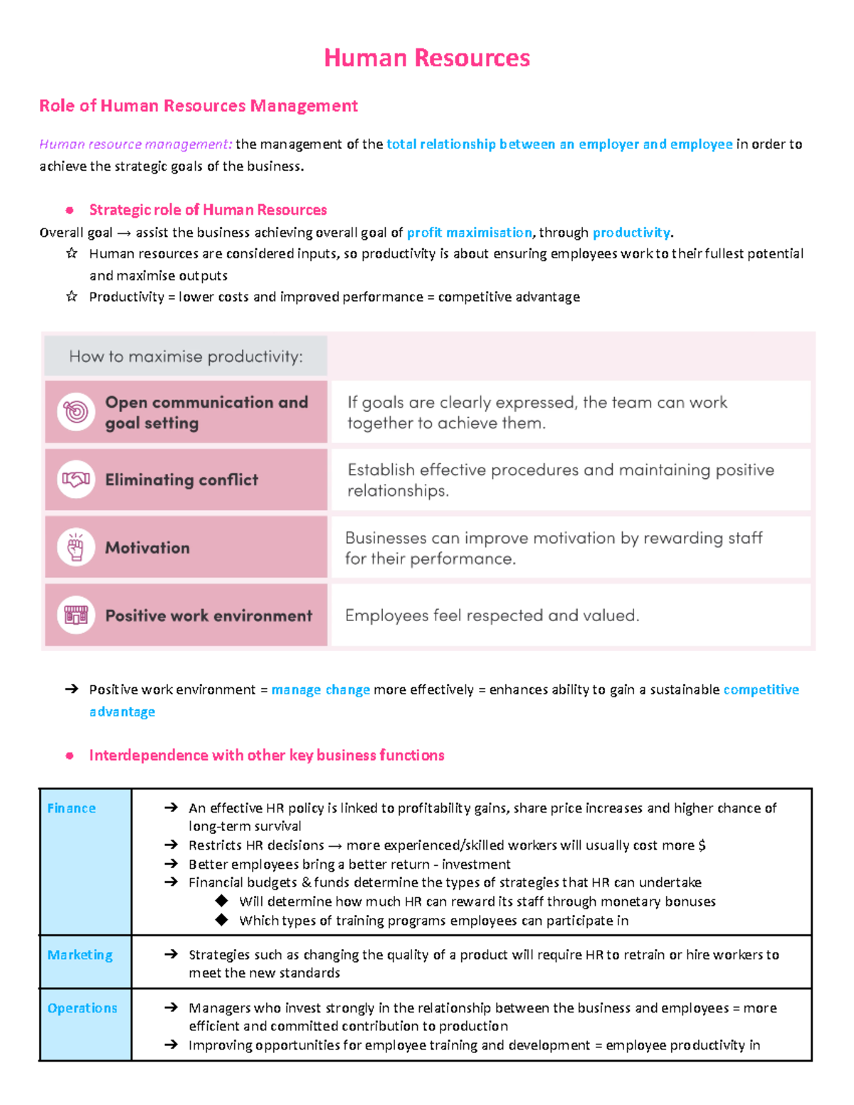 Human Resources Management Study Notes (HRM 101) - Studocu