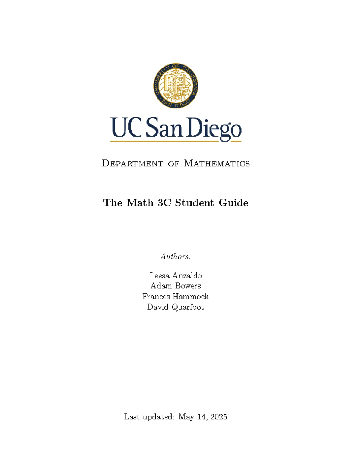 Comprehensive Study Guide for Math 3C: Key Concepts & Strategies - Studocu