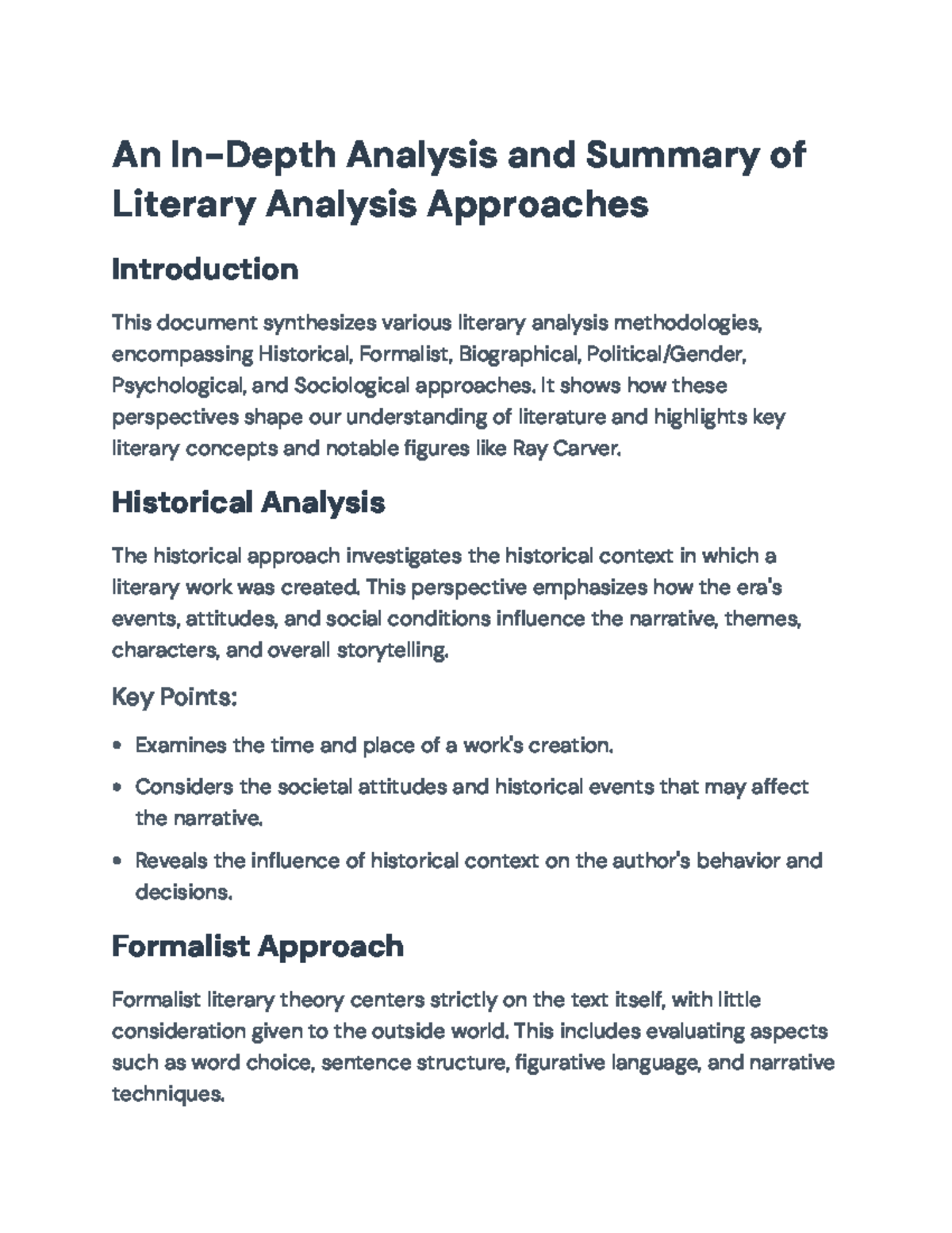 Literary Analysis Approaches: An In-Depth Overview and Insights - An In ...