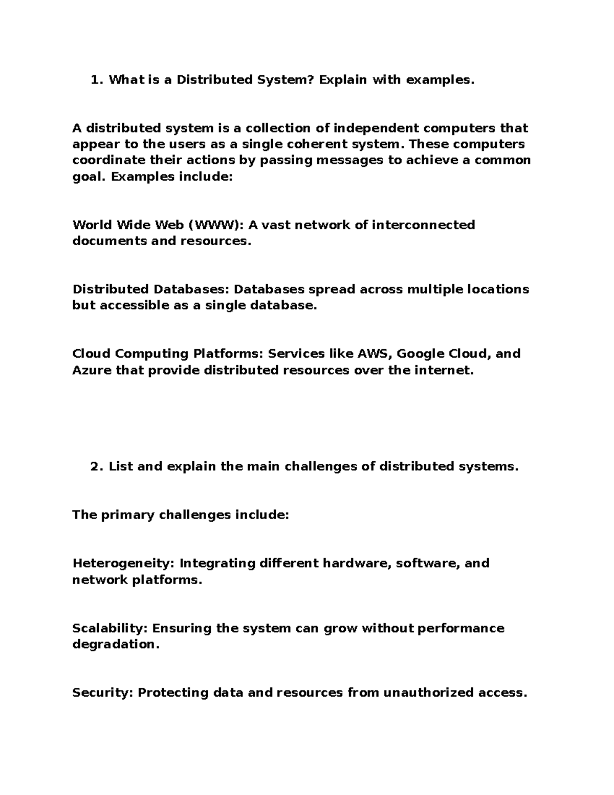 Studocuhacm - Distributed systems - What is a Distributed System ...