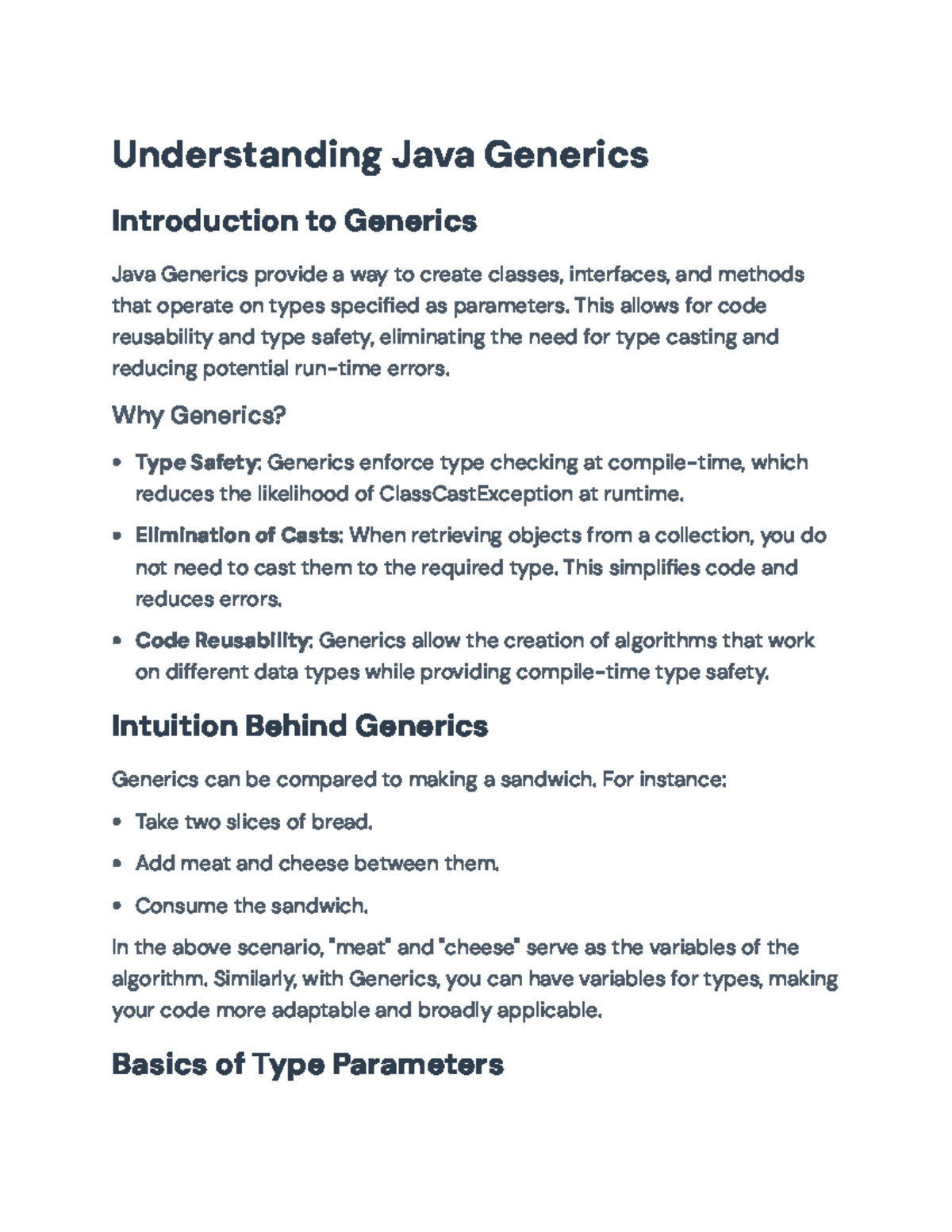 Understanding Java Generics (CS101): Concepts & Applications - Studocu