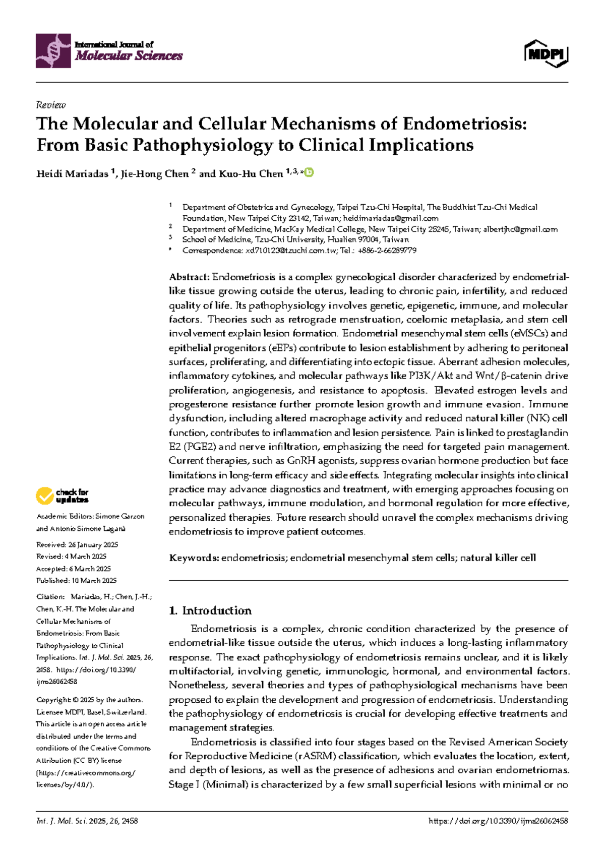 Molecular and Cellular Mechanisms of Endometriosis: Insights and ...