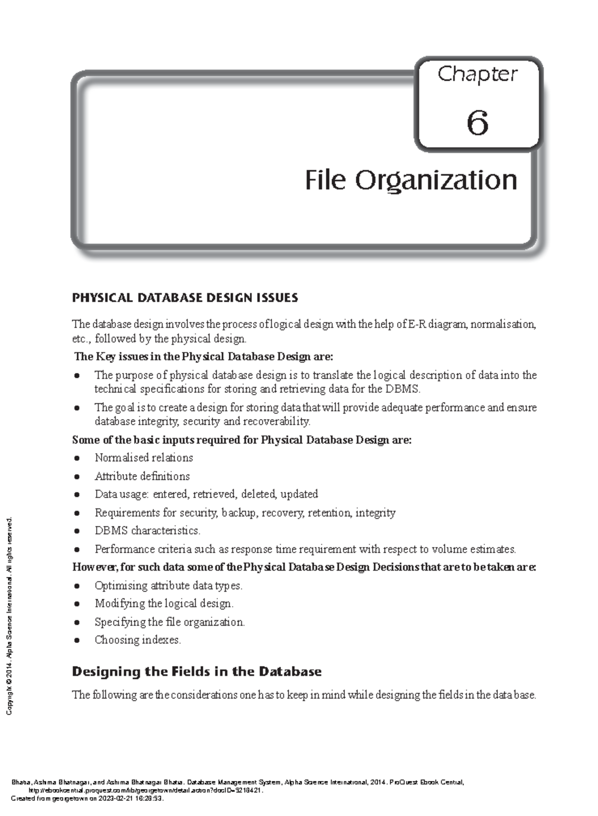 Database Management System - Chapter 6: Physical Database Design Issues ...