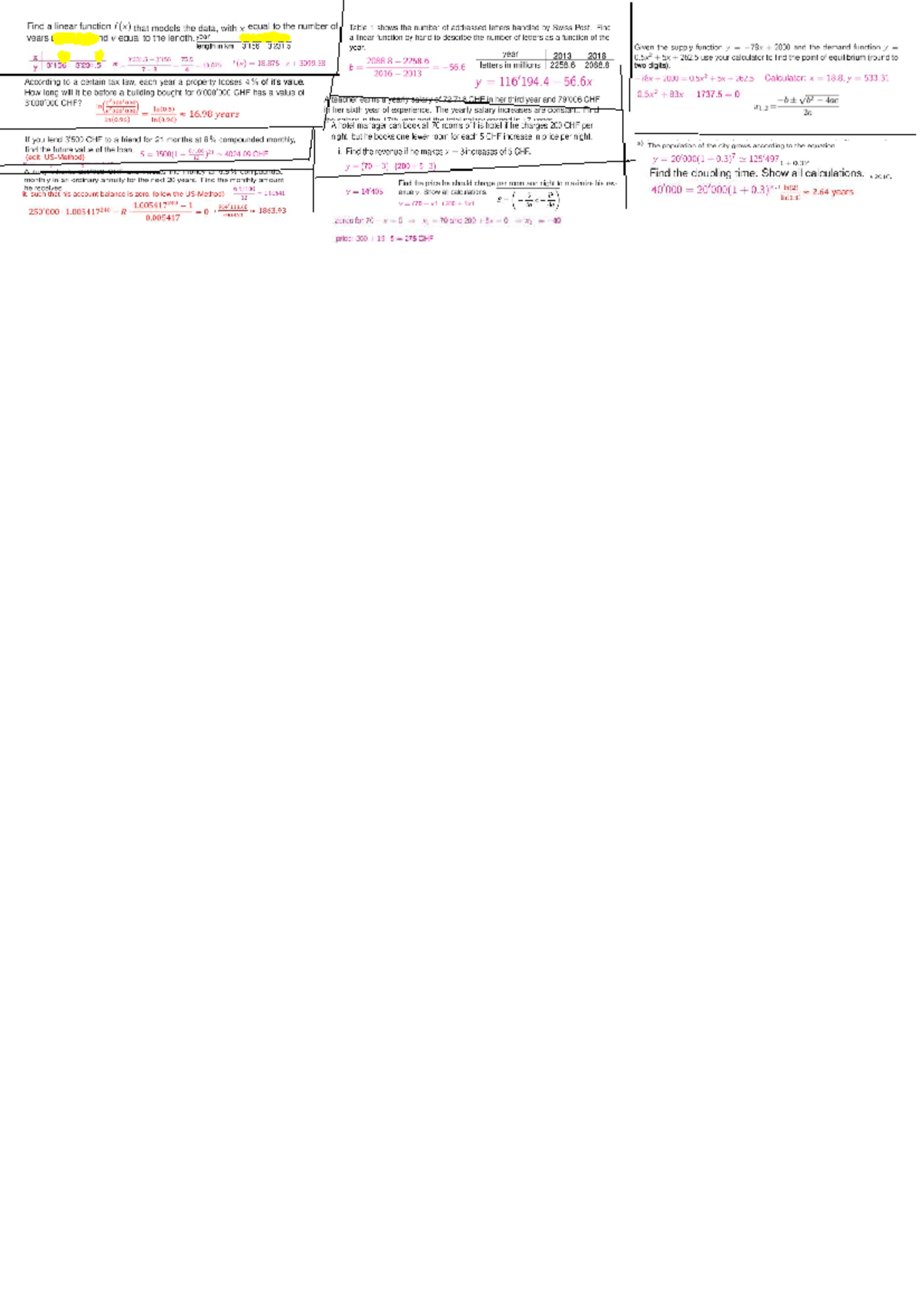 Math Cheat Sheet for Quick Reference and Study - Studocu