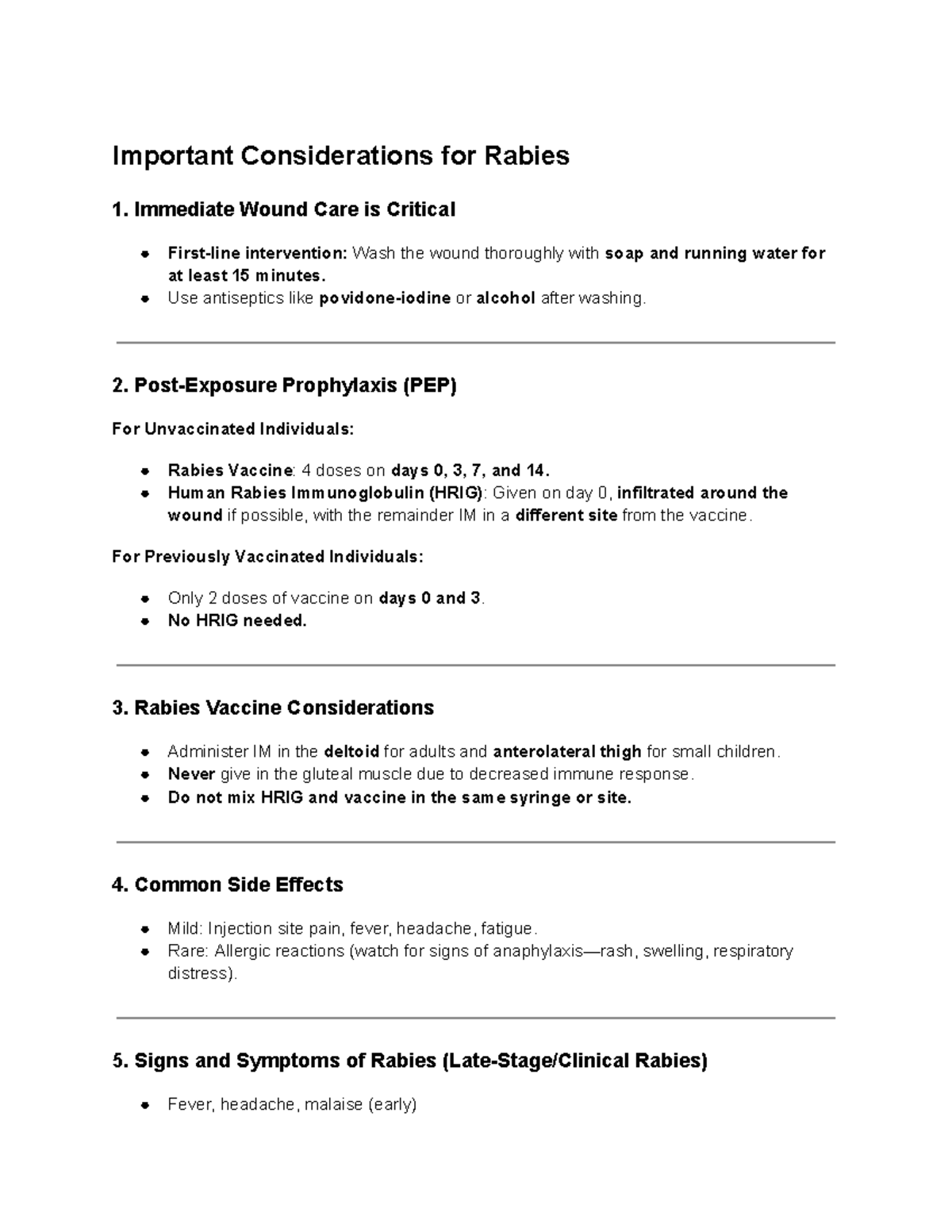Rabies Management Guidelines: Key Considerations and Interventions ...