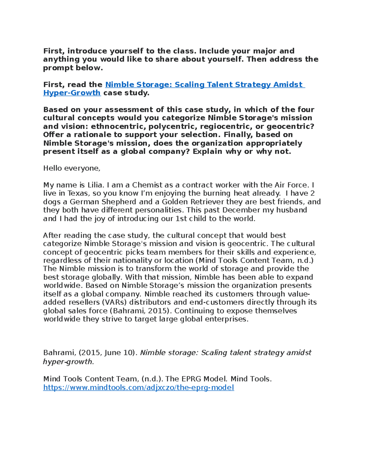 1-1 Discussion Nimble Storage Case Study - First, introduce yourself to ...