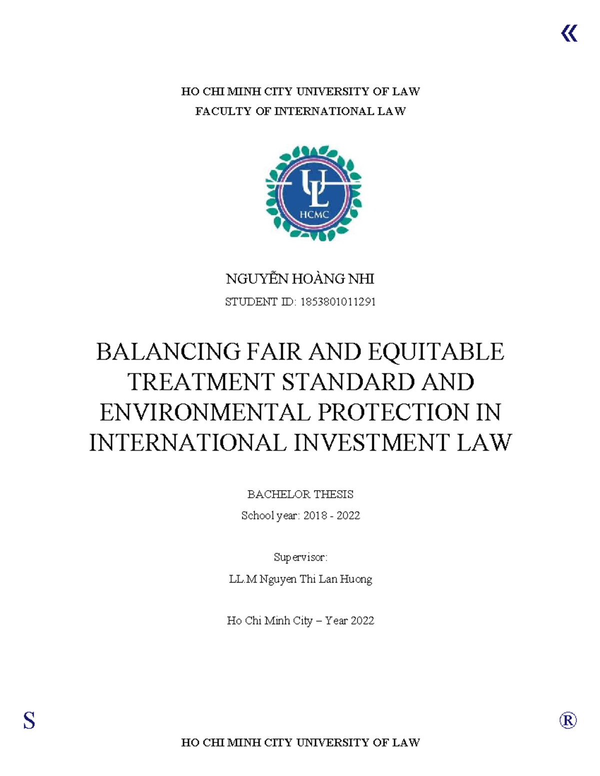 Balancing FET Standard & Environmental Protection in Int'l Investment ...