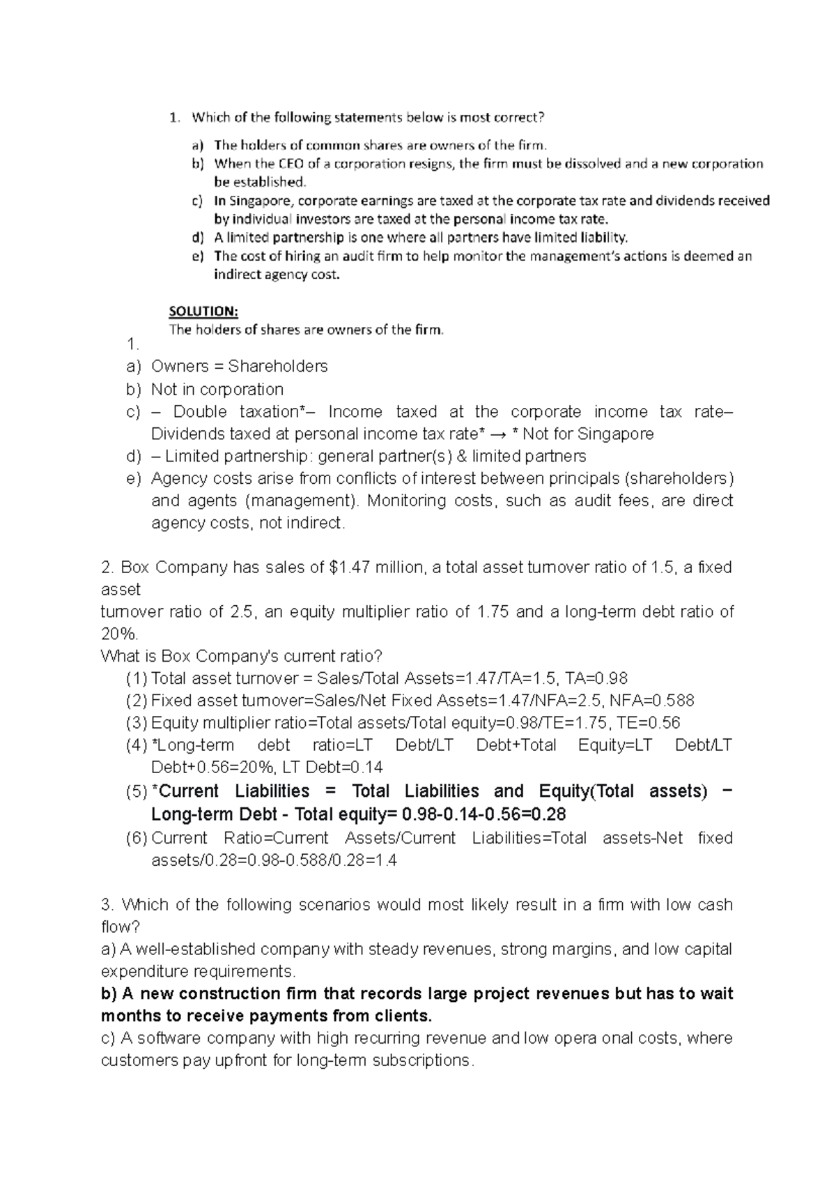 Mock Midterm Exam - Financial Concepts and Analysis - Studocu
