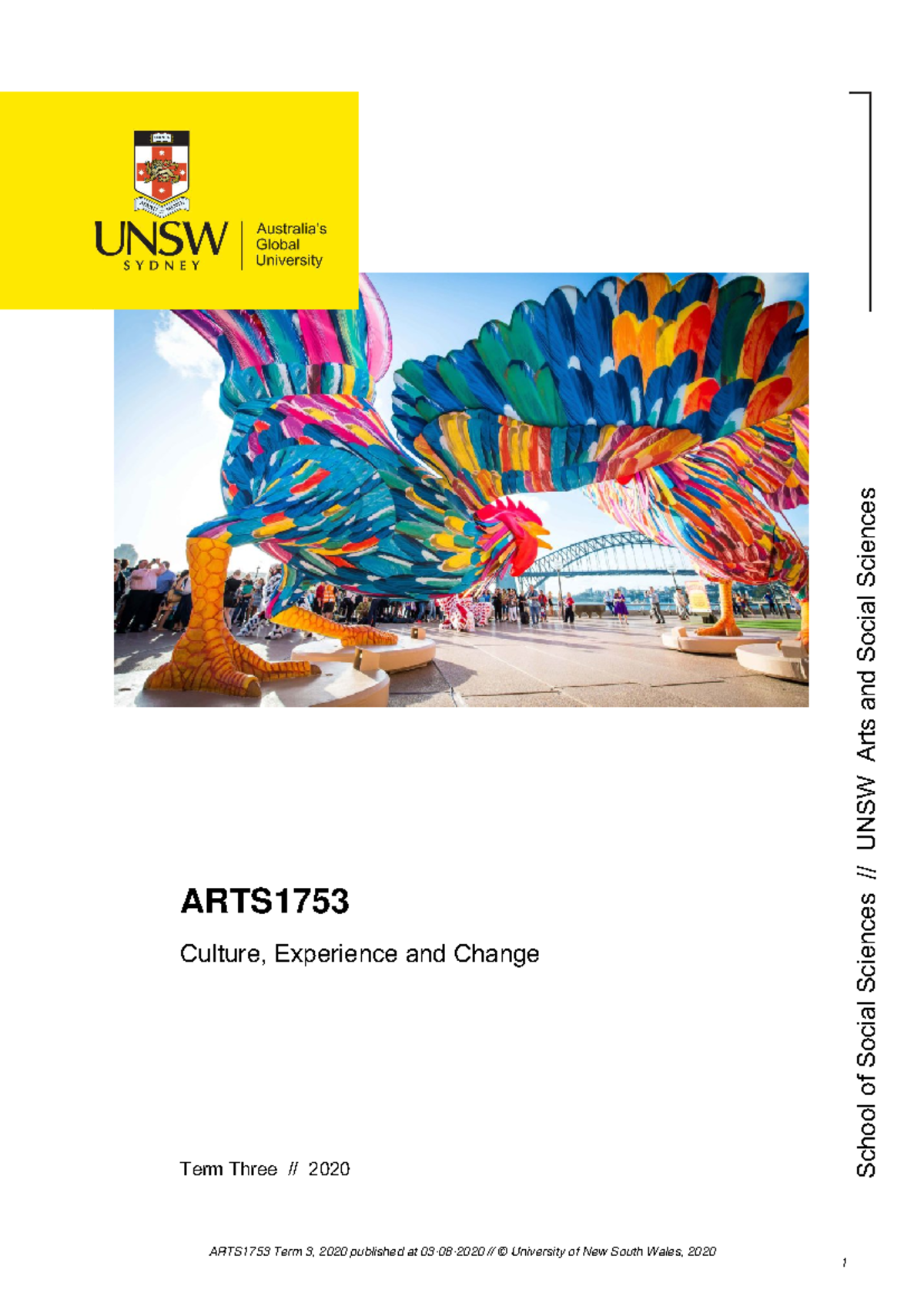 ARTS1753 2020 - Course outline - School of Social Sciences // UNSW Arts ...