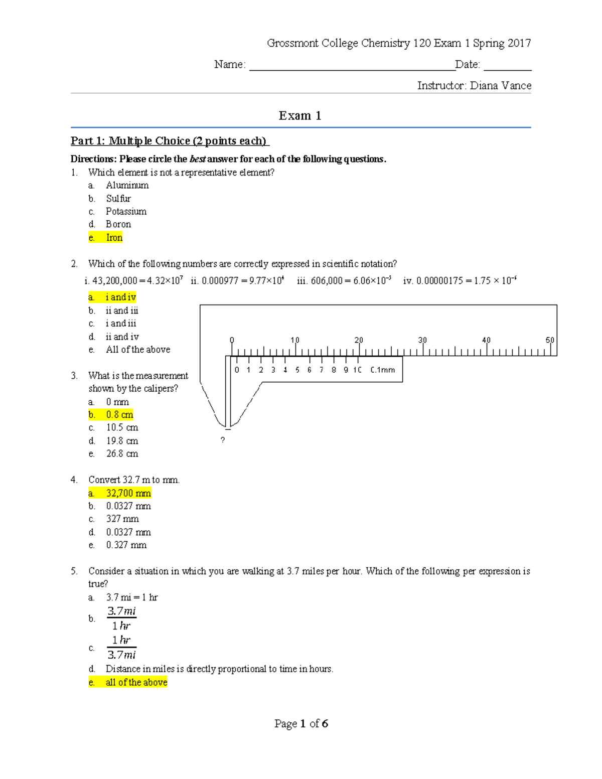 120 Exam 1 Sp17 Key - Comprehensive Review & Practice Questions - Studocu