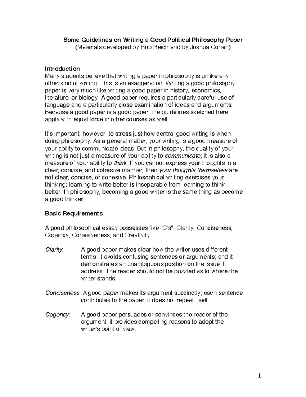 Philosophy Paper Writing Guidelines (PHIL 2024) - Studocu