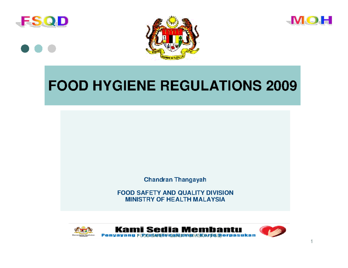 GUIDELINES/RUJUKAN - FOOD SAFETY QUALITY DIVISION (FSQ) FOOD HYGIENE ...