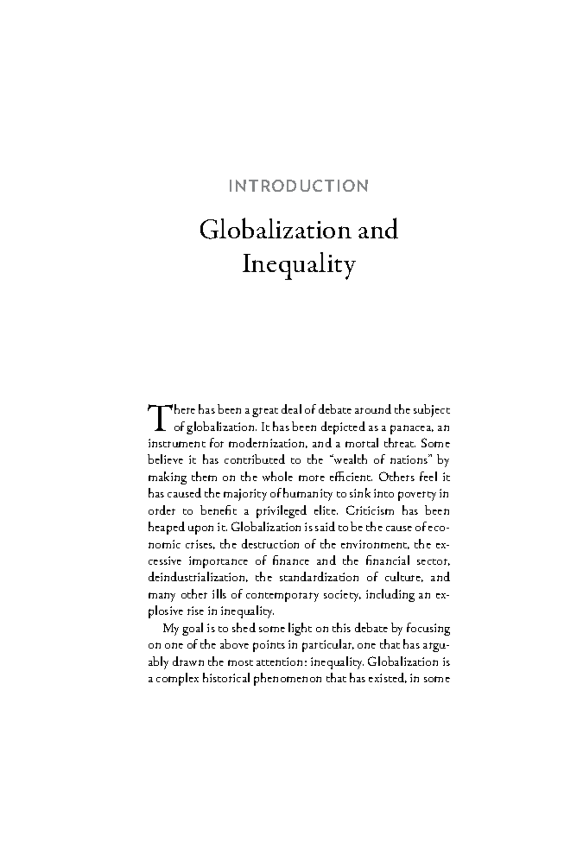 The Globalization of Inequality Introduction - Globalization and ...