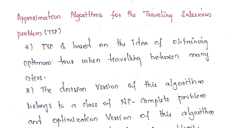 Approximation Algorithms for TSP and Knapsack Problems - NP-64-78 - Studocu