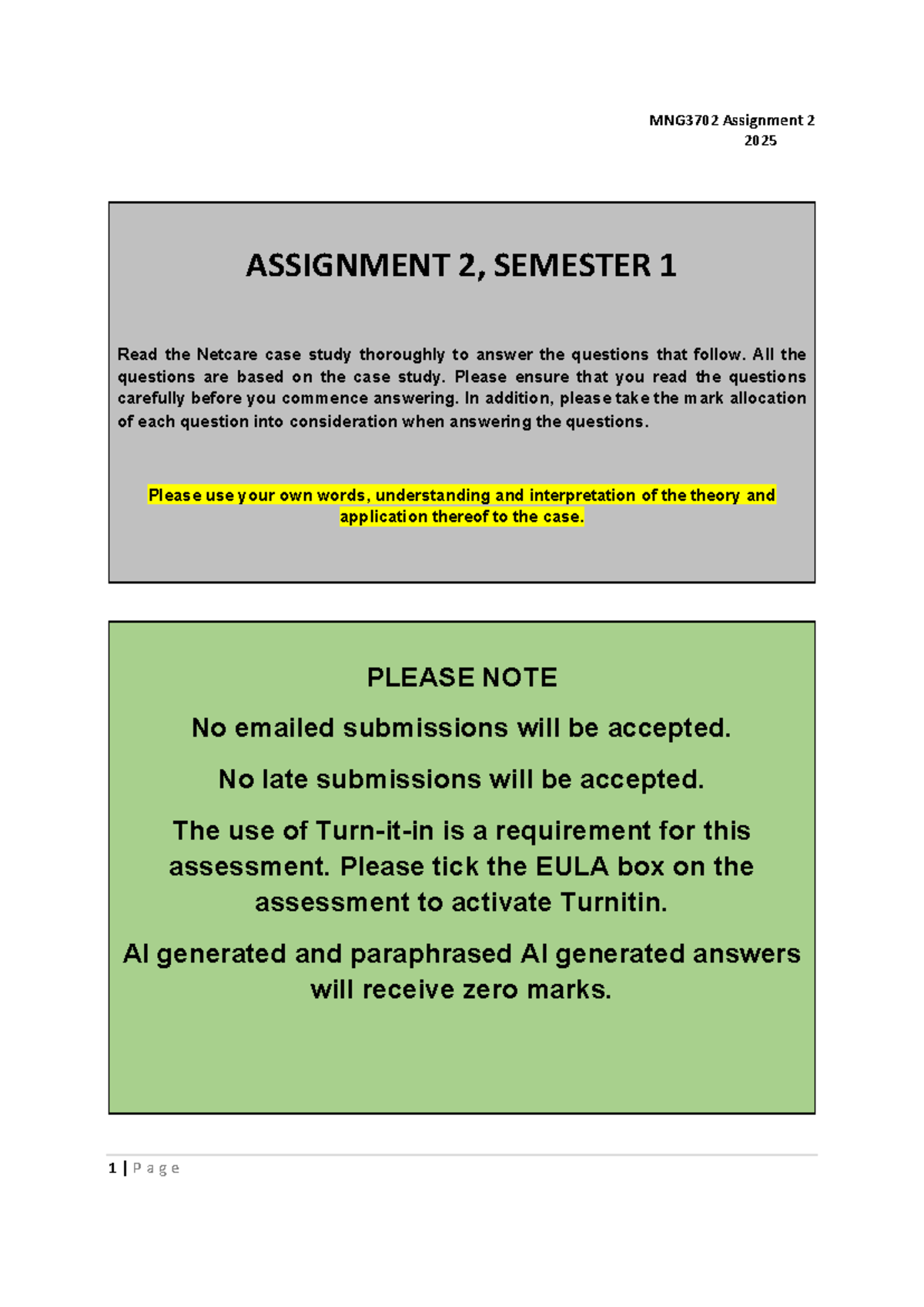 MNG3702 Assignment 2 2025: Netcare Case Study Analysis and Insights ...