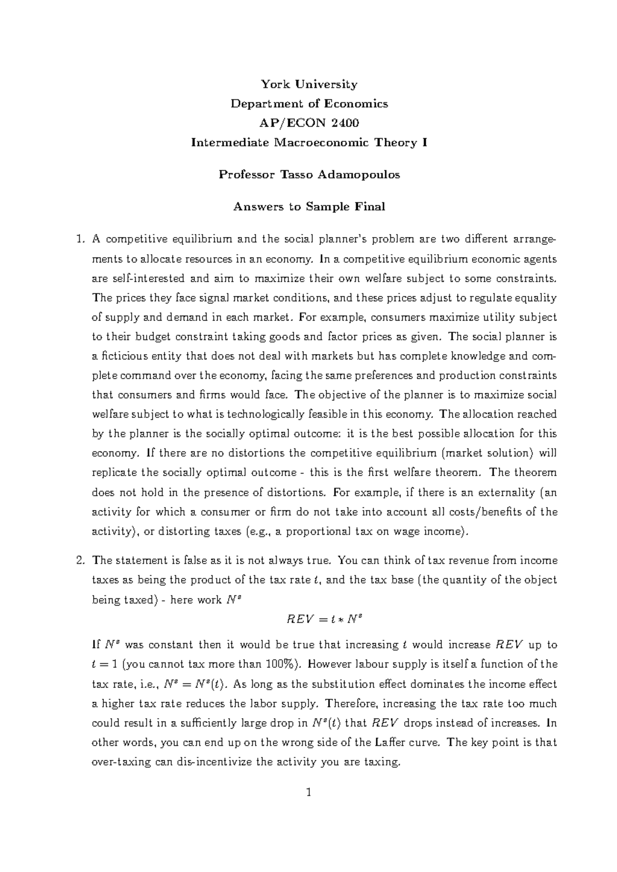 Econ 2400 Intermediate Macroeconomic Theory Practice Exam Review - Studocu