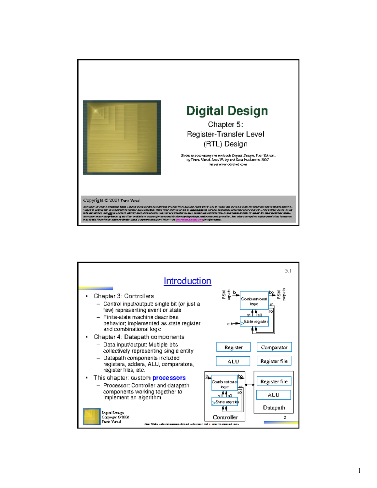Digital Design (CS101) Ch5: RTL Custom Processor Design Slides - Studocu