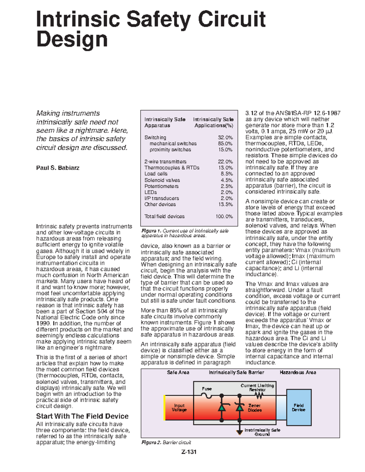 Intrinsic Safety Circuit Design Fundamentals for Engineering ...
