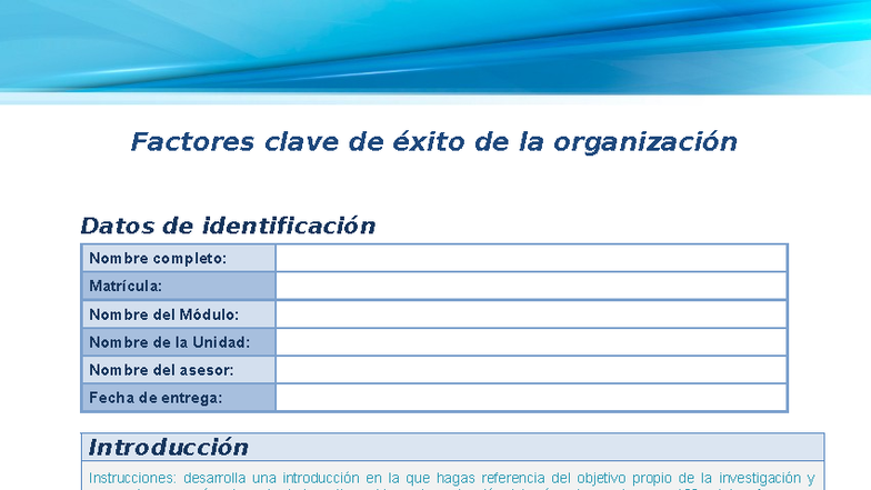 Factores Clave de Éxito en la Organización: Análisis FODA UVEG - Studocu
