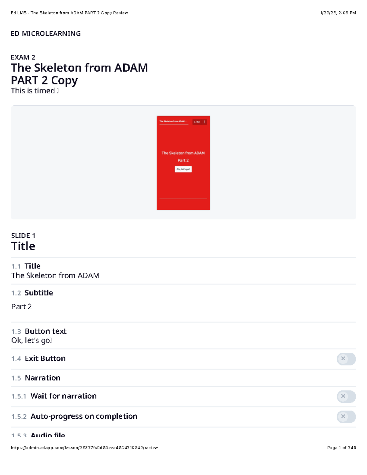 Ed LMS · The Skeleton from ADAM PART 2 Copy Review - ED MICROLEARNING ...