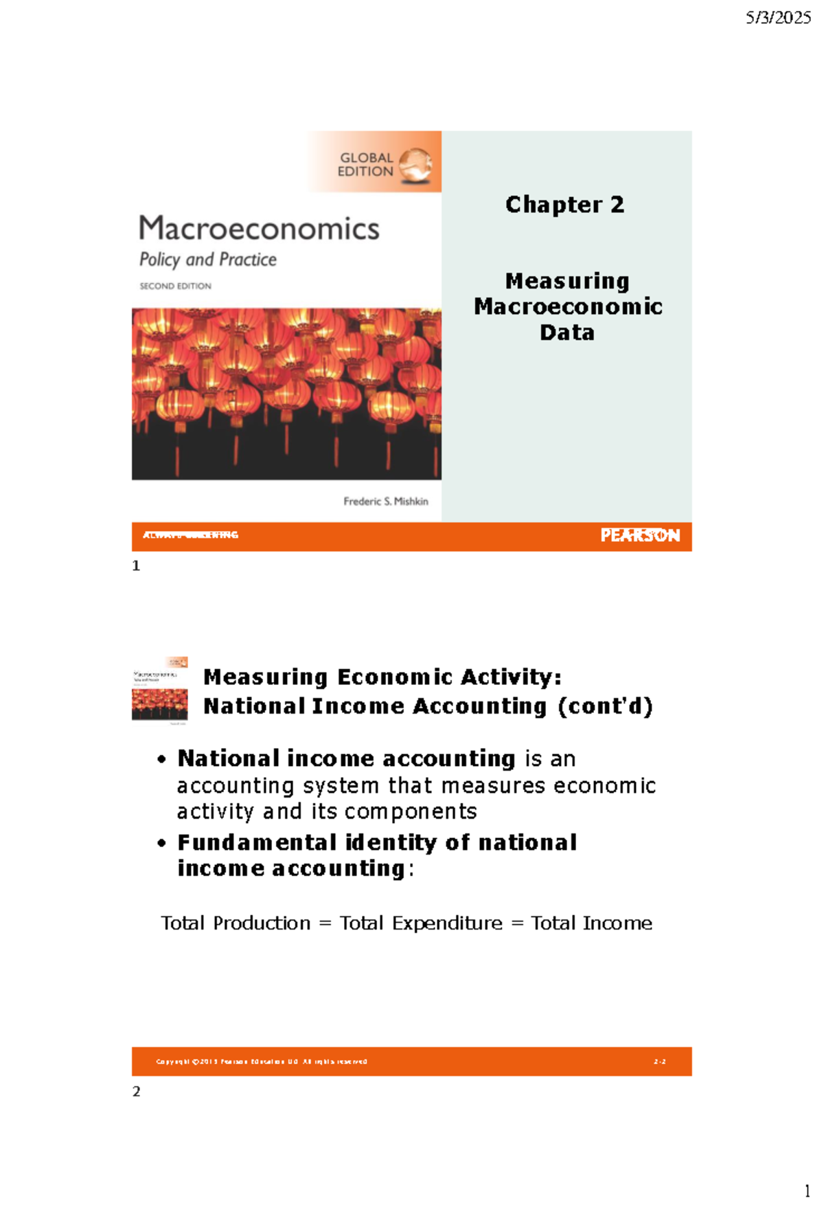 Lecture 03: Measuring Macroeconomic Data and Economic Activity - Studocu