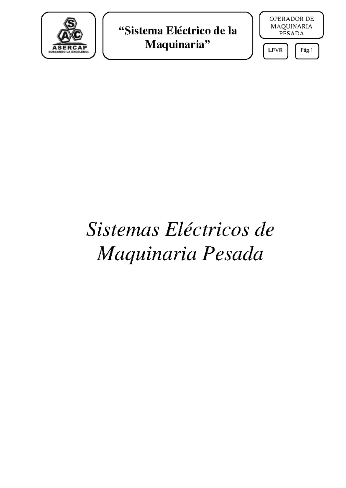 Sistemas Eléctricos en Maquinaria Pesada - LFVR Clase Teórica - Document Preview