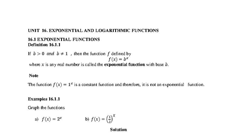 UNIT 16 Exponential and logarithmic functions (Repaired) - W MA110 ...