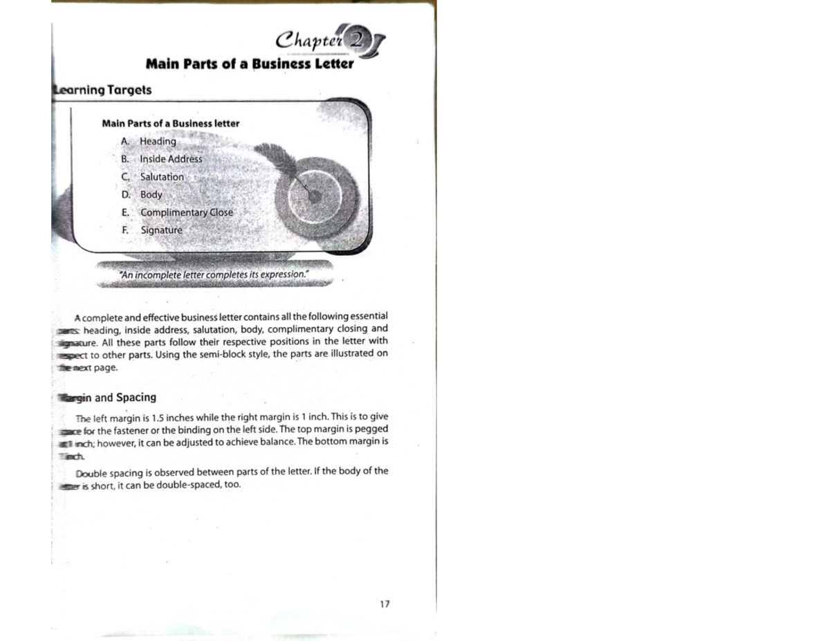 Chapter 2: Main Parts of a Business Letter - ENG 102 - Studocu